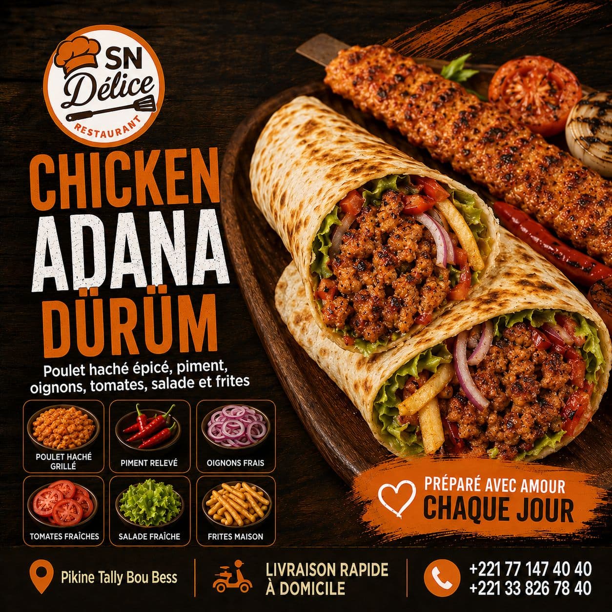Chicken Adana Dürüm